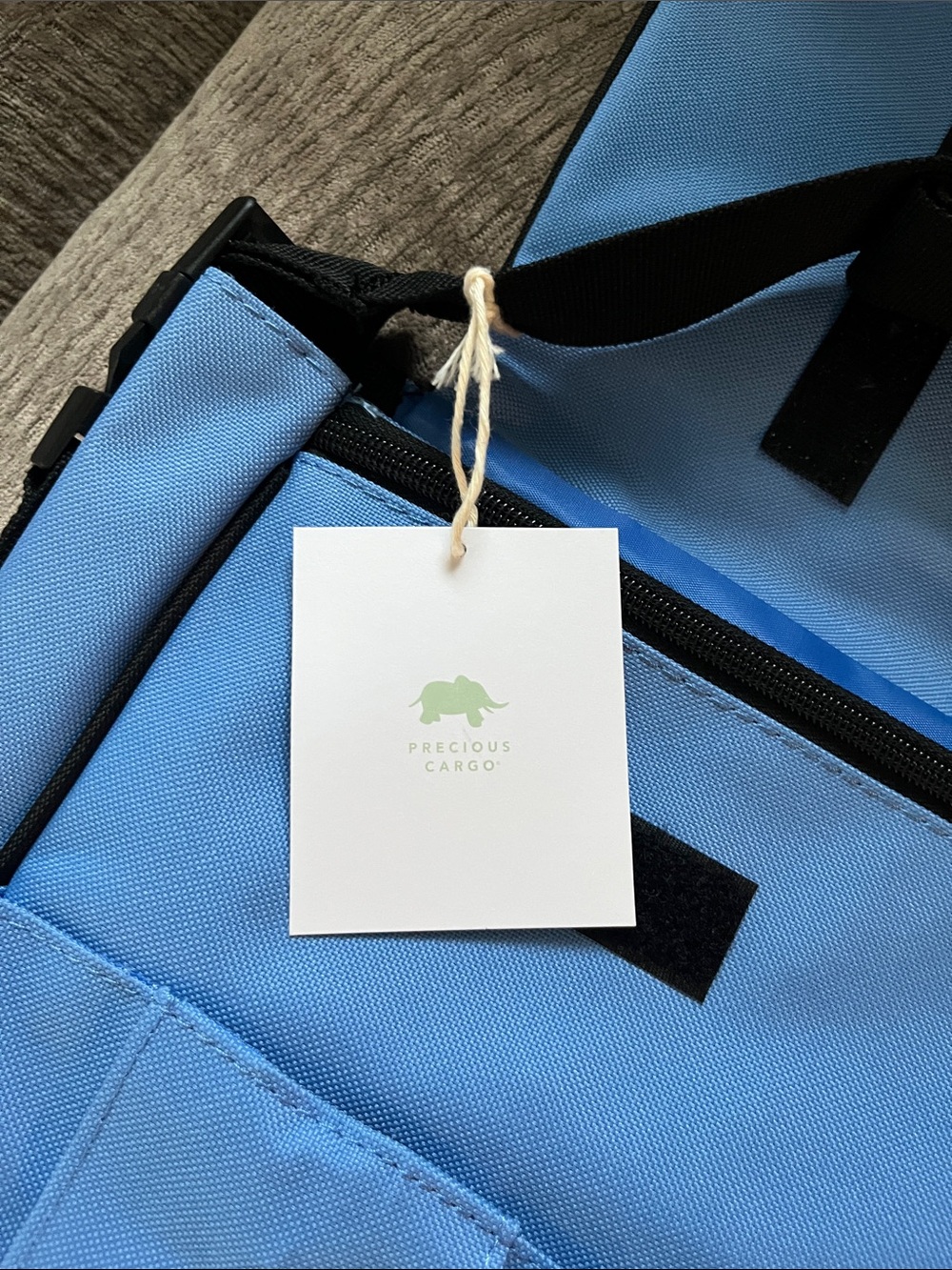 Premier Baby Light Blue Messenger Bag with Black Logo